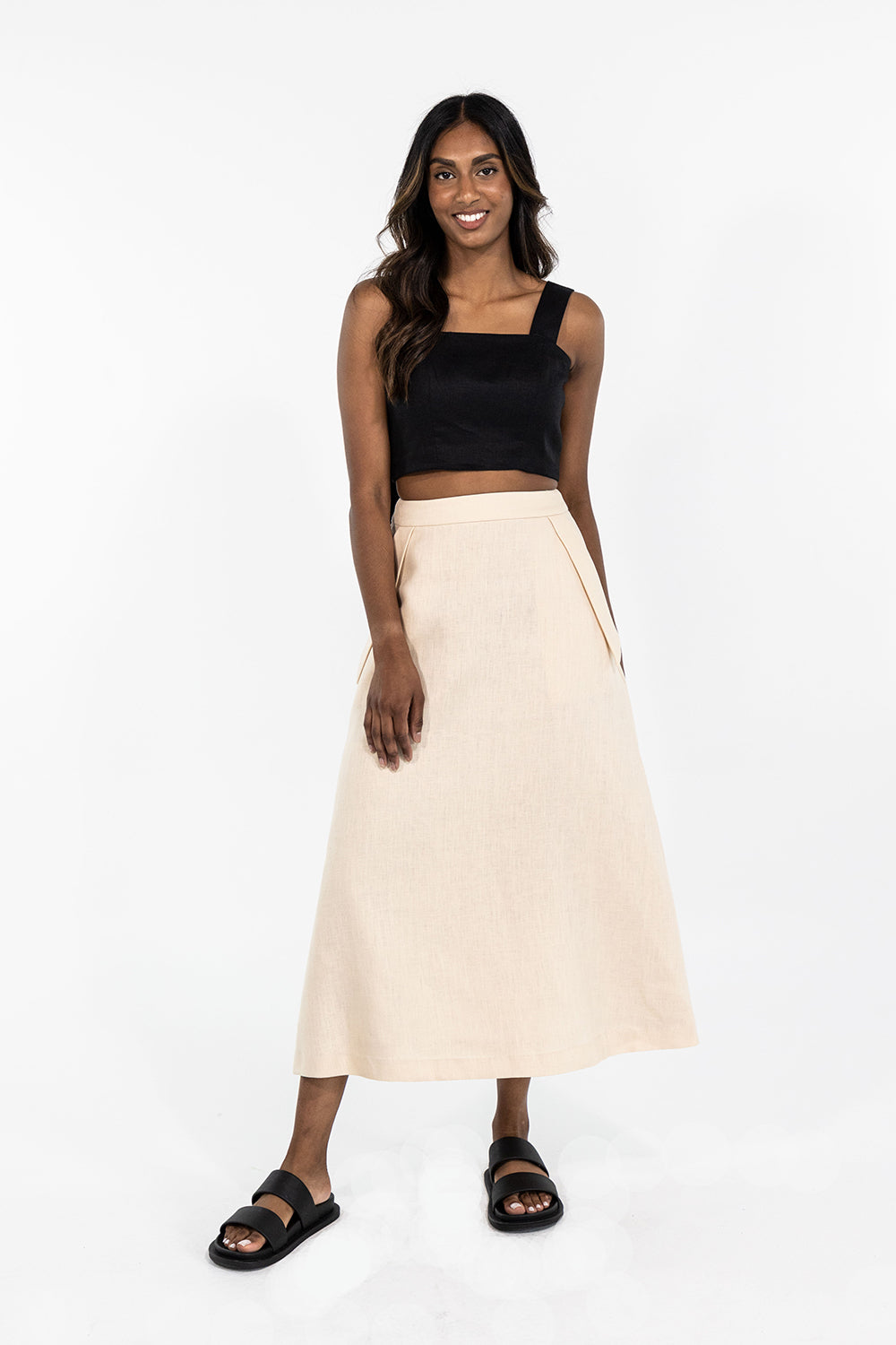 MIDI SKIRT LINEN