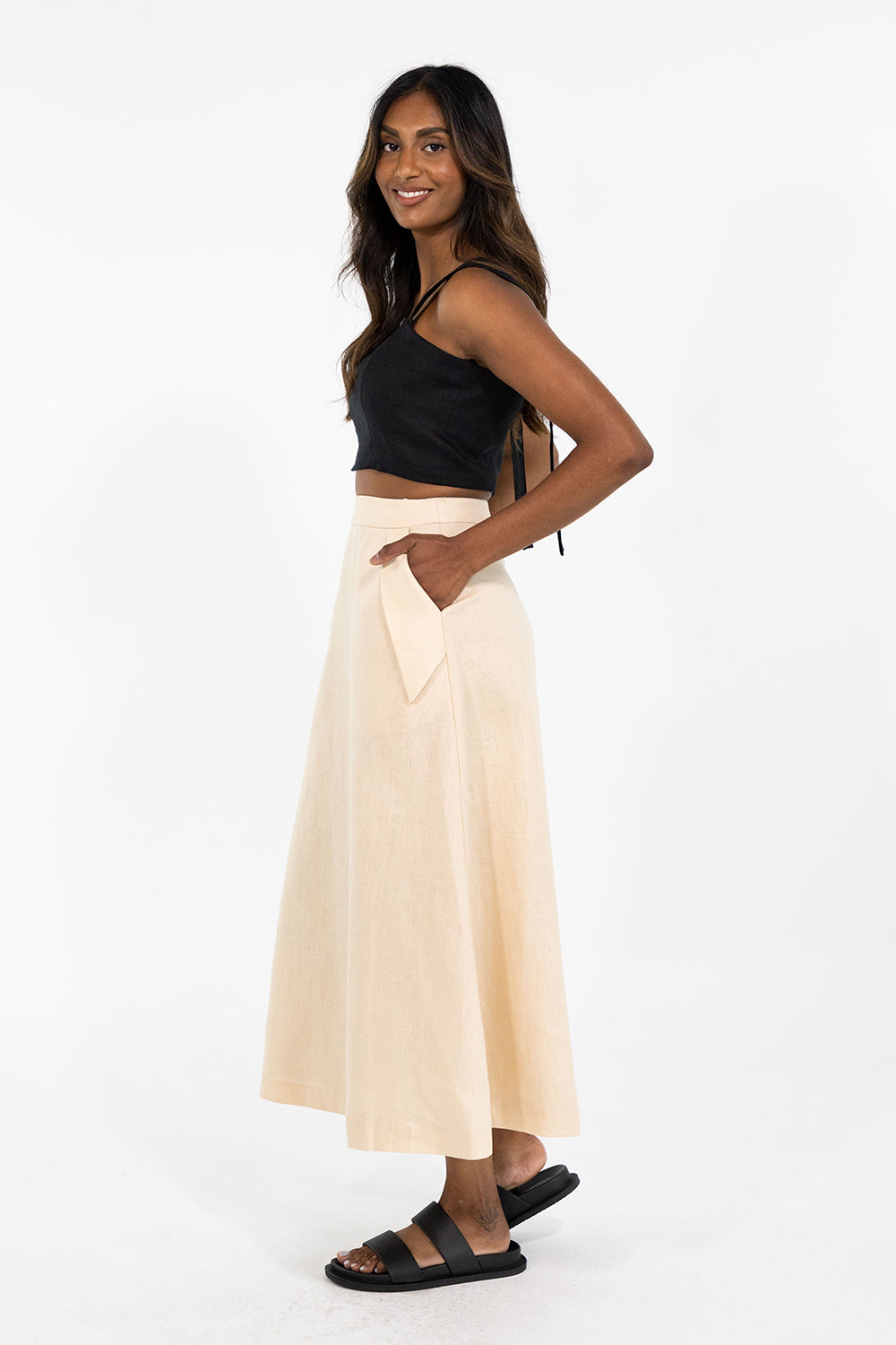 MIDI SKIRT LINEN