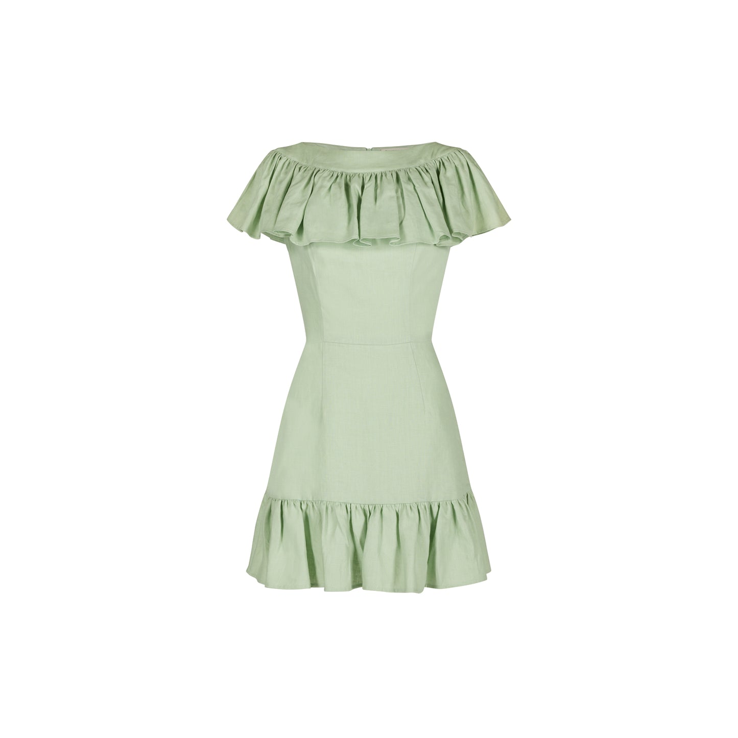 CAMELIA RUFFLE DRESS LINEN (MINT)