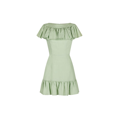 CAMELIA RUFFLE DRESS LINEN (MINT)