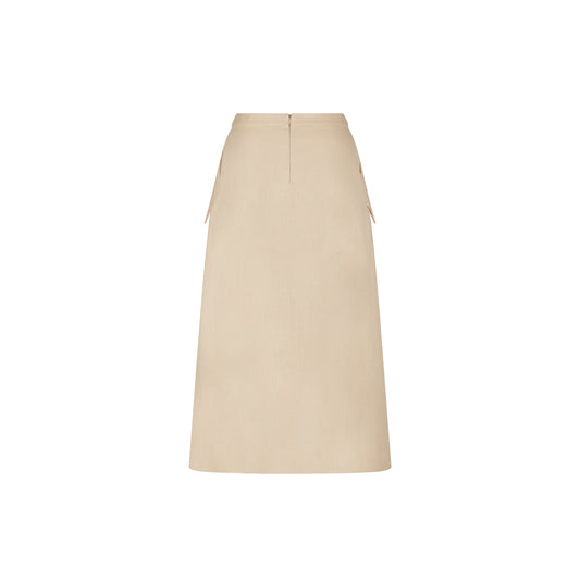 JUPE MIDI AVA LIN (BEIGE)