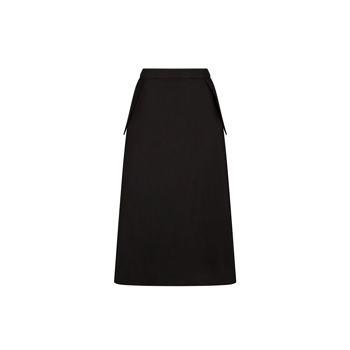 AVA MIDI SKIRT LINEN (BLACK)