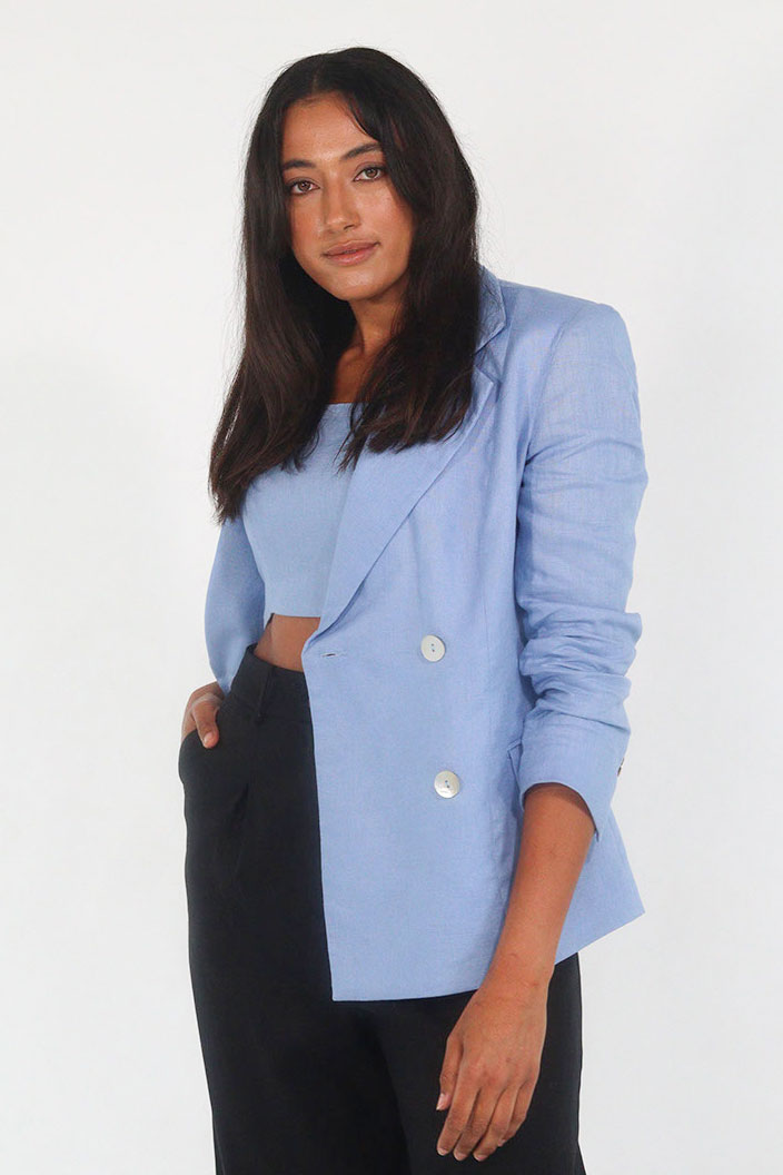 KAMLA BLAZER LINEN (BLUE)