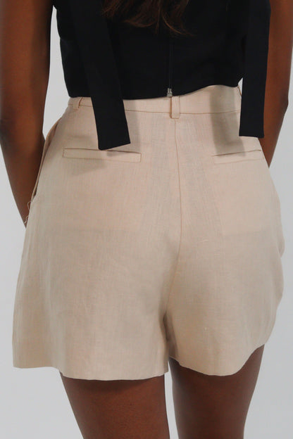 LIZZY SHORTS LINEN (BEIGE)