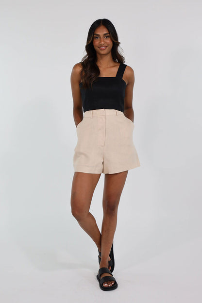 LIZZY SHORTS LINEN (BEIGE)