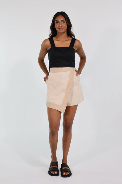 LIZZY SKORT LINEN (BEIGE)