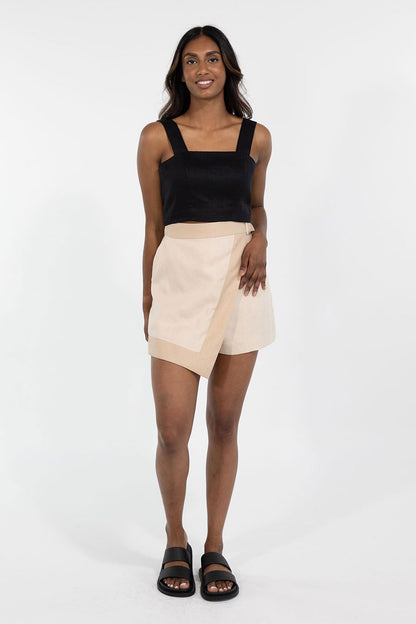 LIZZY SKORT LINEN (BEIGE)