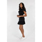 CAMELIA RUFFLE DRESS LINEN (BLACK)