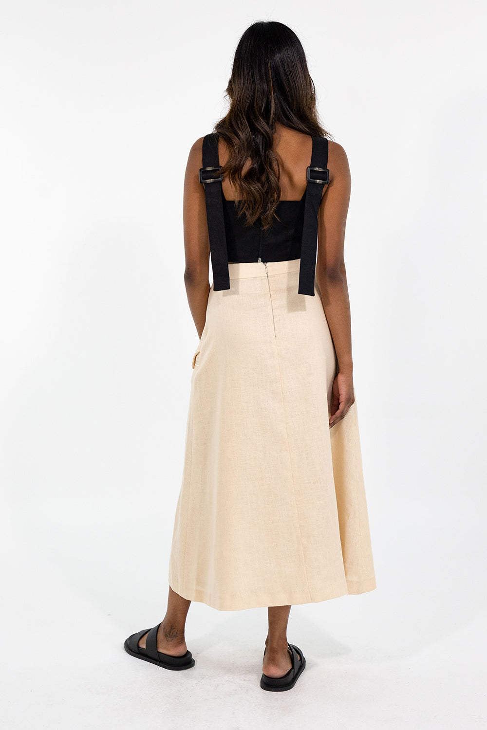 Beige linen clearance skirt