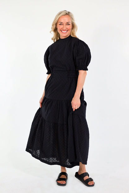 LOLA MAXI DRESS COTTON (BLACK)